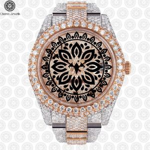 Charm_Jewells Women's Luxury Stainless Steel <b>Watch</b> Round Analog Quartz Dial Sapphire Crystal 40mm <b>Diamond</b> Accents Folding Clasp - Product Image 3
