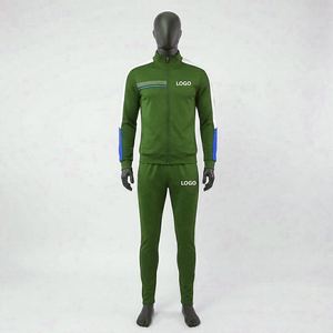Ensemble de survêtement sportif personnalisé à manches longues, motif rayé, vêtements de sport décontractés, survêtements 100% polyester - Product Image 1