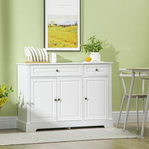 Credenza Moderna Bianca con 2 Cassetti e Ripiani Regolabili, Pezzo d'Arredo Artigianale per Ingresso, Villa o Palestra - Product Image 2