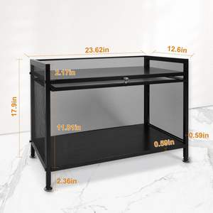 Translucent Door Carbon Steel <b>Bakers</b> <b>Rack</b> Kitchen Storage Cabinets Microwave Stand Shelves Microwave Compatibility Kitchen - Product Image 2