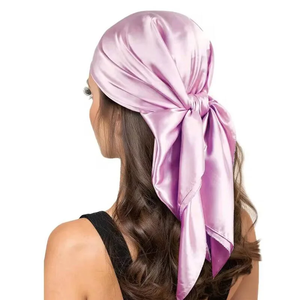 Pañuelo de seda de 90cm para mujer, accesorios para el cabello de moda para las cuatro estaciones, Hijab, Foulard, Bandana, pañuelo para la cabeza - Product Image 4