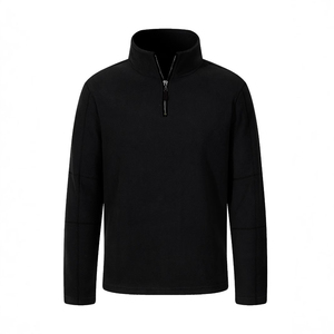 Custom Logo <b>Men</b> Fleece <b>Sweatshirt</b> High Quality Casual Half Zip High Stand Neck Pullover Hoodies Solid Color 100% Cotton - Product Image 3