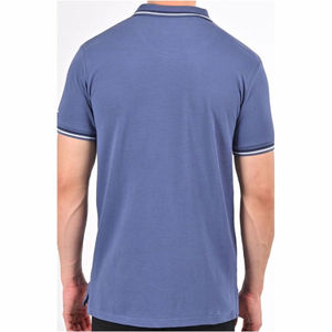 เสื้อโปโลแขนสั้นสีน้ำเงินสำหรับผู้ชาย ผ้าฝ้ายสีพื้น รุ่นใหม่มาแรง จำนวนมาก เสื้อโปโลเรียบง่าย แฟชั่นลำลองสำหรับผู้ชาย - Product Image 2