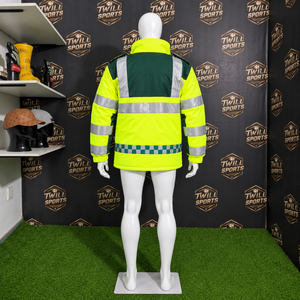 <b>Hi</b> <b>Vis</b> Safety <b>Jacket</b> Men Yellow Reflective Workwear Water Resistant Windproof Custom Printed Outdoor Protective Apparel - Product Image 5