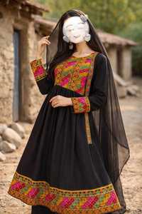 Women's Afghani Casual <b>Dresses</b> Luxury Ethnic Embroidered Bohemian Style Festival Clothing Supplier Collection - Product Image 5