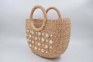 Bolso de mano de estilo vintage tejido a mano con lirio de agua para mujer, con flores y abalorios, cierre de gancho y bucle, asa única, para verano - Product Image 4