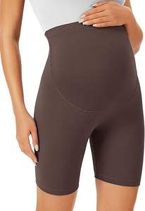 Pantalones Cortos de Yoga de Maternidad con Soporte Abdominal, Sin Costuras, de Cintura Alta, Elásticos y Ligeros, con Logotipo Personalizado, Venta Caliente, MOQ Bajo - Product Image 3