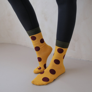 Calzini alla Moda Coreana con Motivo a Pois, Misto Cotone Traspirante, per Uso Quotidiano, Stile Autunnale, Calzini Lavorati a Maglia - Product Image 6