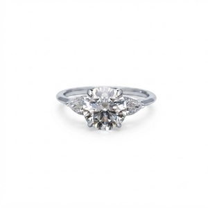 Wholesale Round & Pear Lab Grown Diamond Three Stone Style <b>Ring</b> 9K 10K 14K 18K Solid Gold <b>Proposal</b> <b>Ring</b> DEF Color VS VVS Clarity - Product Image 3