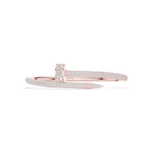 Pulsera Abierta Aurum Diam de Plata Bañada en Oro de 14K con Colgante de Nombre, Micro Pavé de Moissanita, Certificado EGI, Forma de Corona, Estilo Hiphop - Product Image 5