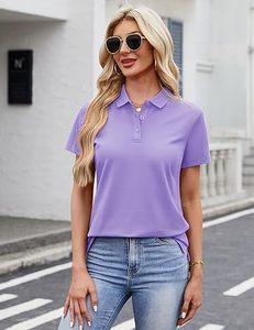 Camisas Polo de Algodón para Mujer al por Mayor, Camisa Polo de Algodón de Manga Corta con 3 Botones, Personalizada con Impresión de Calidad - Product Image 2