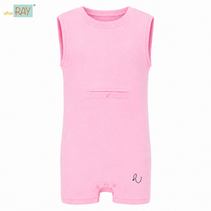 Tube Access Adaptive Body Suit Special Kids Sensory Clothing | Sleeveless Organic Cotton Stretch Unisex Inclusive Wear Zipper - Product Image 1