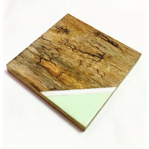 Sous-verre en bois naturel pour café et restaurant, gravé au laser, souvenir, cadeau promotionnel personnalisé, motif floral vintage, carré - Product Image 4
