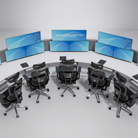 Console de contrôle personnalisée, poste de travail modulaire, console de diffusion, mobilier pour salle de contrôle d'urgence 911, fabricant