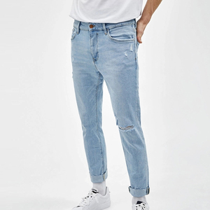 Pantalones Vaqueros Rectos Azul Claro Estilo Urbano para Hombre, Personalizados, Transpirables, de Secado Rápido, Elásticos, con Logotipo - Precio al por Mayor - Product Image 2