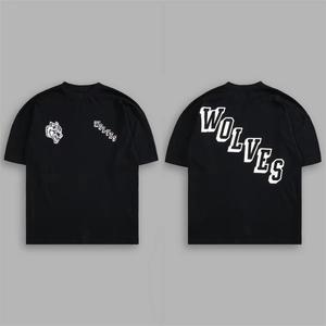 T-shirt en coton surdimensionné pour homme, tricoté, blanc et noir, écologique, séchage rapide, vente en gros - Product Image 1