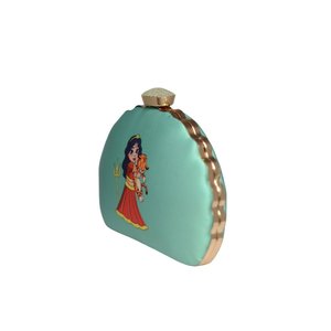Sac à main élégant bleu Durga pour femme, idéal pour les occasions formelles et festives - Product Image 2