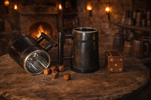 Jarras de Cerveza de Madera |   Jarra de Madera de Mango Rústica con Inserto de Acero Inoxidable - Product Image 2