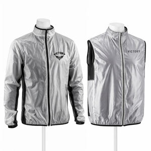 Chaqueta Reflectante Personalizada 2 en 1 con Mangas Desmontables, Chaleco Deportivo Cortavientos para Ciclismo y Running, Chaqueta Ligera para Entrenamiento al Aire Libre - Product Image 1