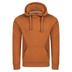 Sweat-shirt à capuche pour homme, coupe classique, en coton tricoté, color block, décontracté, respirant, pour l'automne, marron, avec poches, 300g - Product Image 6