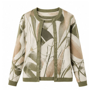 Ensemble décontracté haut de gamme pour femme, deux pièces, hiver, doux, assorti, élégant, de haute qualité, 100% coton/laine, respirant - Product Image 1