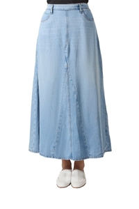 Falda Maxi de Mezclilla de Alta Calidad para Mujer, Talla Grande, Transpirable, de Algodón, Informal, Personalizable - Product Image 2