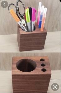 Portalápices de Madera para Estudiantes, Profesores y Artistas, Organizador de Escritorio de Madera Moderno, Organizador de Herramientas de Escritura Artesanal de Madera con P - Product Image 6