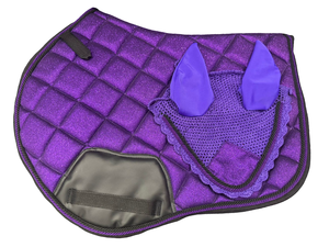 Ensemble de 4 tapis de selle personnalisables pour cavalier western, en tissu pailleté, équipement équestre, ROSE - Product Image 3