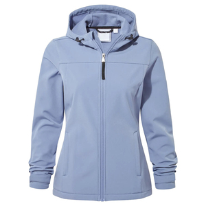 Chaqueta Softshell Azul Claro para Mujer, Manga Larga, Cierre de Cremallera, con Capucha, Resistente al Viento, Estilo Casual, Color Sólido, Largo Regular - Product Image 6