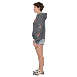 Unisex Casual Solid Embroidered <b>Grey</b> 100% Bamboo Fiber Oversized Crewneck Drop Shoulder Long Sleeve Pullover <b>Sweatshirt</b> - Product Image 3