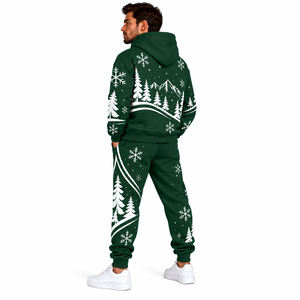 High Quality <b>Men</b> <b>Christmas</b> Tracksuit Graphic Printed Hoodie Sweatpants Set Solid Colour Custom <b>Men's</b> Holiday Jogger <b>Suit</b> - Product Image 4