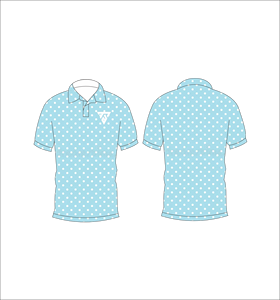 Polo à pois bleu clair pour homme, manches courtes, décontracté, imprimé, col boutonné, pour l'été - Product Image 3
