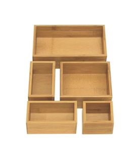 Plateau de rangement en bambou naturel de qualité supérieure pour tiroir de cuisine, organisateur de couverts et d'ustensiles - Product Image 2