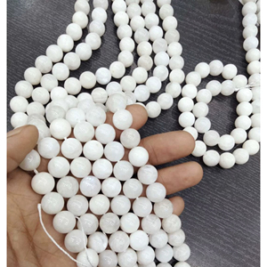 Cuentas de Piedra Lunar Azul Arcoíris Natural, Suaves y Redondas, para la Elaboración de Joyería - Product Image 1