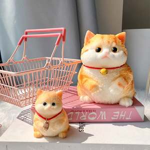 Lindo Juguete Antiestrés de Gato Naranja Biomimético, Regalo de Animal Pequeño Sólido para Niños de 8 a 13 Años - Product Image 1