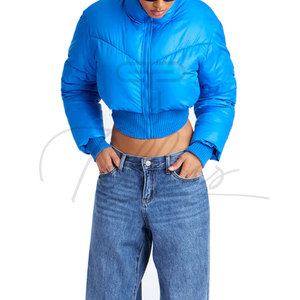 Blousons matelassés streetwear stylés, vestes courtes personnalisées, nouvelle collection, vente en gros, blousons matelassés zippés pour femmes - Product Image 3