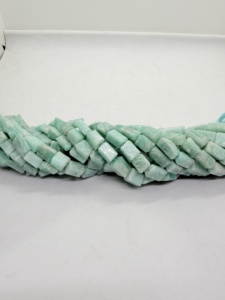 Perles de pierres précieuses naturelles en amazonite bleue, forme roulée, 10-15 mm, brin de 16 pouces, fabricant et grossiste de perles pour la fabrication de bijoux - Product Image 3