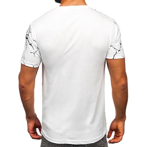 T-shirt formel pour homme en polyester/coton, personnalisable avec logo, vierge, imprimé sérigraphié, respirant, anti-boulochage, séchage rapide, vente en gros - Product Image 5