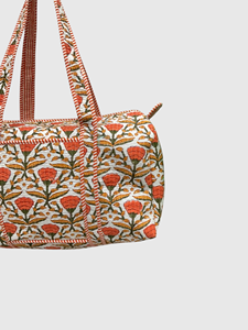 Sac de voyage à motif floral avec fermeture éclair, grande capacité, en tissu, style week-end - Product Image 6