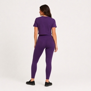 Leggings sin Costuras de Cintura Media para Mujer, Camiseta Corta Oversize, 100% Poliéster, Secado Rápido, Transpirable, para Gimnasio, Yoga, Fitness y Entrenamiento - Product Image 2