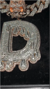 Iced Out Hip Hop Jewelry Mans 925 Sterling Silver VVS Moissanite Diamond <b>Custom</b> Design Letter/Number/<b>Name</b>/Logo <b>Necklace</b> Pendant - Product Image 3