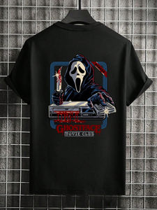 Camiseta de Cuello Redondo de Alta Calidad 100% Algodón, Camiseta Vintage Extra Grande, Impresión de Logotipo Personalizada, Camisetas Casuales Lisas para Hombre - Product Image 2