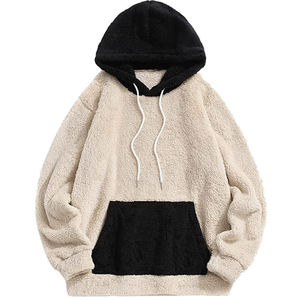 Sudadera con capucha extragrande de forro polar para hombre, con bloques de color, manga raglán, peso pesado, morado y negro, informal, para invierno - Product Image 6