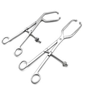 Pinzas de reducción pélvica manuales de acero inoxidable alemán, puntas esféricas rectas y curvas de 25 cm, instrumento ortopédico acetabular - Product Image 1