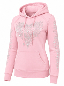 Women's <b>Rhinestone</b> Zip Up Hoodie Sparkling Crystal Hooded Sweatshirt Long Sleeve Casual <b>Jacket</b> with Pockets Soft Warm Fit - Product Image 5
