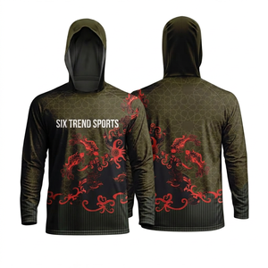 เสื้อฮู้ดผู้ชาย Six Trend Sports แขนยาว แห้งเร็ว ทรงสปอร์ต พิมพ์ลายแบบ Sublimation ผ้าเจอร์ซีย์ถักโพลีเอสเตอร์ เหมาะสำหรับใส่ในฤดูร้อน - Product Image 1