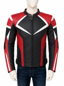 Chaqueta de Carreras AERO de Cuero, Manga Larga, Resistente al Viento, con Impresión por Transferencia de Calor, Personalizable para Equipos, Unisex, Adultos, Primavera, Rojo y Blanco - Product Image 1