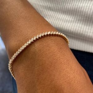 Round Cut Lab Grown Diamond Tennis Bracelet IGI Certified 10K 14K 18K Yellow White <b>Rose</b> <b>Gold</b> Luxury Wedding Jewelry Gift - Product Image 3