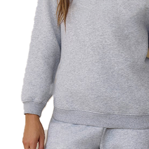 เสื้อสเวตเชิ้ตขนแกะสีเทาอ่อนสำหรับผู้หญิง สวมใส่สบายๆ แขนยาว มีซับใน อุ่นสบาย สไตล์สตรีทแวร์  แบบสวมหัว  ลายกรีก  สำหรับชมรมนักศึกษา - Product Image 6