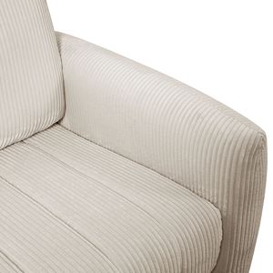 Divano in Tessuto Corduroy Beige e Bianco con Pouf, Elegante Arredamento per Soggiorno - Product Image 6